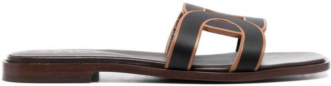 Tod's Sandalen met leren logoband Zwart