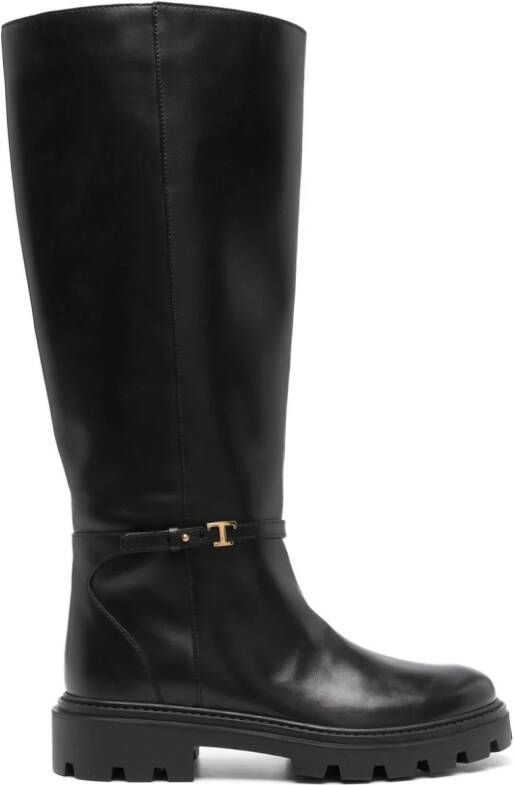 Tod's Leren knielaarzen Zwart