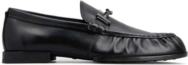 Tod's Leren loafers met logoplakkaat Zwart