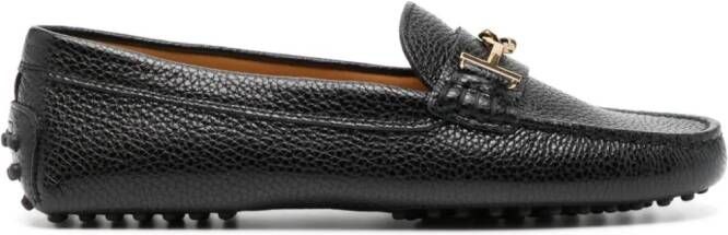 Tod's Leren loafers met logoplakkaat Zwart