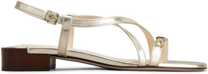 Tod's Leren sandalen met logoplakkaat Goud