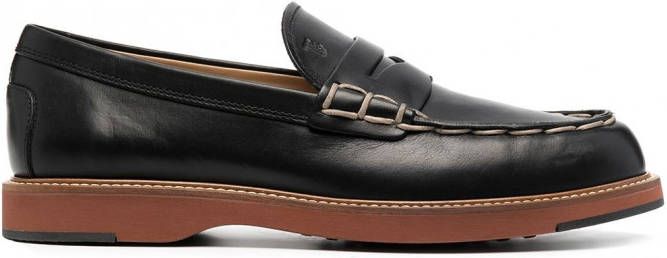 Tod's Loafers met contrasterende stiksels Zwart
