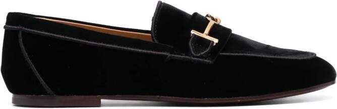 Tod's Loafers met logodetail Zwart