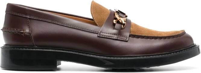 Tod's Loafers met logoplakkaat Bruin