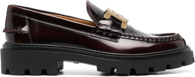 Tod's Loafers met logoplakkaat Rood