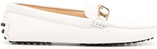 Tod's Loafers met logoplakkaat Wit