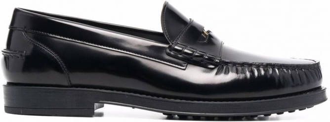 Tod's Loafers met logoplakkaat Zwart