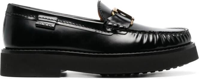 Tod's Loafers met logoplakkaat Zwart