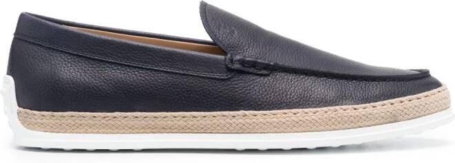 Tod's Loafers met raffia afwerking Blauw