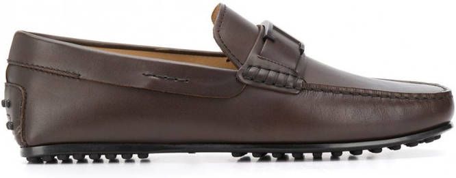 Tod's Loafers met T plakkaat Bruin