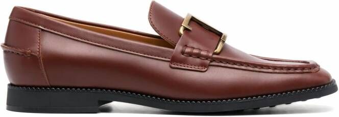 Tod's Loafers met vierkante neus Bruin
