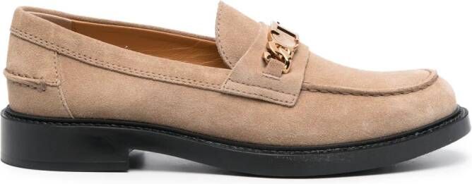 Tod's Loafers met logoplakkaat Beige