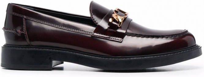 Tod's Loafers met logoplakkaat Rood