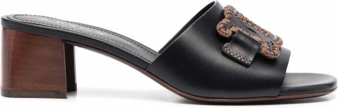 Tod's Muiltjes met logo Zwart