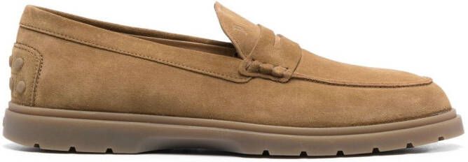 Tod's Paraiso loafers met stiksel Bruin