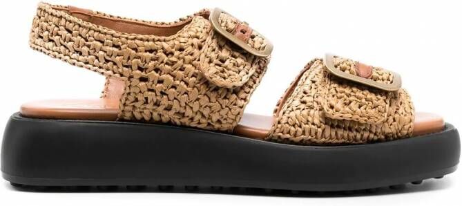 Tod's Raffia sandalen Bruin