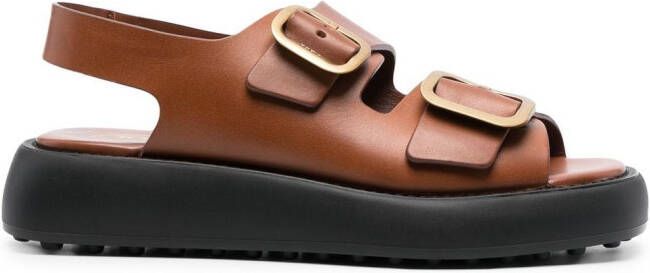 Tod's Sandalen met dubbele gesp Bruin