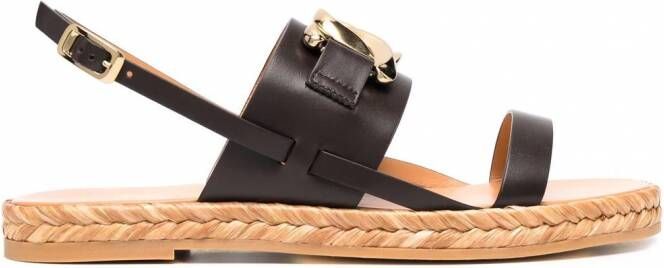 Tod's Sandalen met schakelkettingdetail Bruin - Schoenen.nl