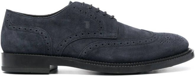 Tod's Suède derby veterschoenen Blauw