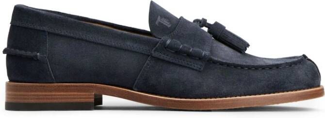 Tod's Suède loafers met kwastje Blauw