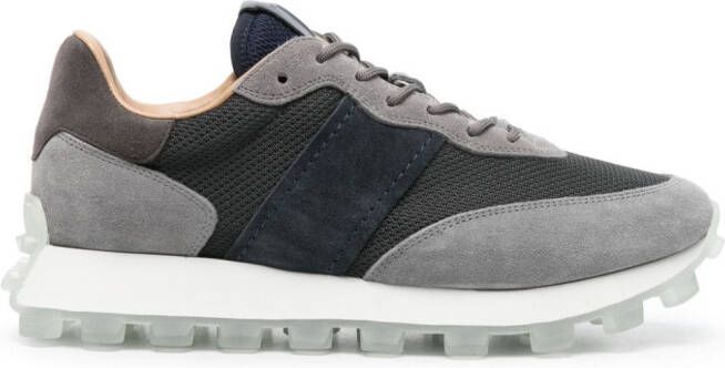 Tod's Geribbelde sneakers met suède vlak Blauw