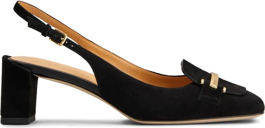 Tod's 50 mm suède slingback pumps Zwart