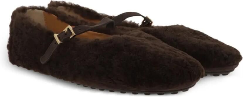 Tod's Ballerina's met lammyafwerking Bruin - Foto 4