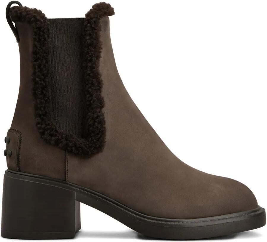 Tod's Chelsea laarzen met afwerking van imitatiebont Bruin
