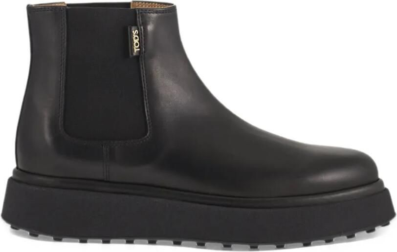 Tod's elasticated leather ankle boots Zwart