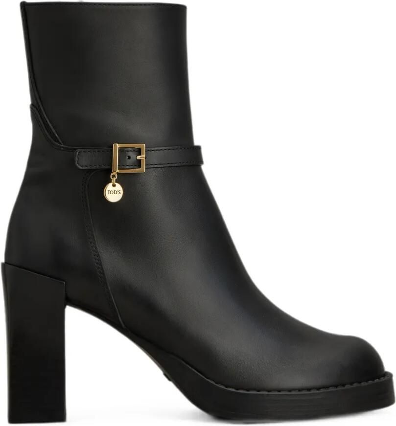 Tod's Enkellaarzen met gespbandje en logo-hanger Zwart