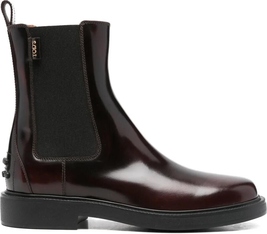 Tod's Enkellaarzen met logo Rood