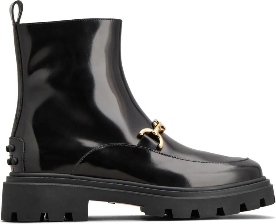 Tod's Enkellaarzen met logoplakkaat Zwart
