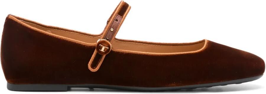 Tod's Fluwelen ballerina's Bruin