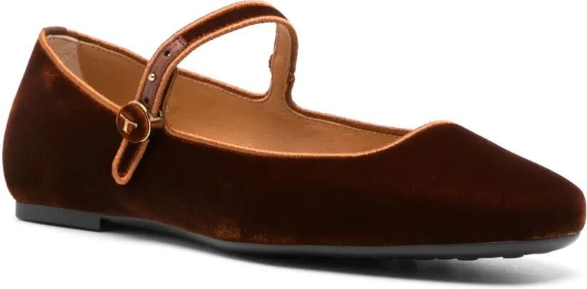 Tod's Fluwelen ballerina's Bruin - Foto 2