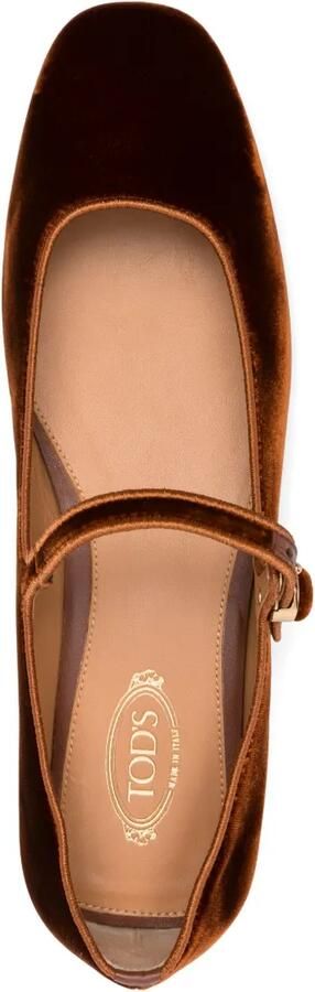 Tod's Fluwelen ballerina's Bruin - Foto 4
