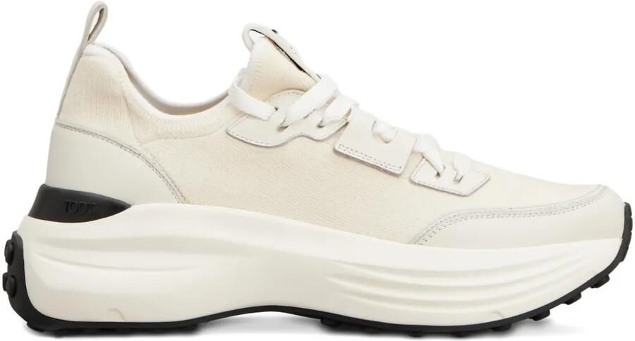 Tod's Gebreide sneakers met logo Beige