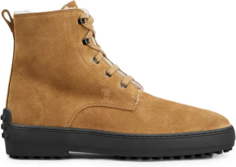 Tod's Gomma enkellaarzen met lammy voering Bruin