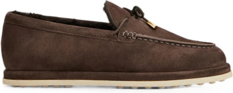 Tod's Gomma Laccetto loafers met lammy voering Bruin