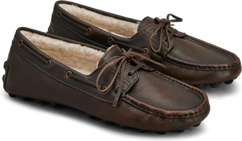 Tod's Gommino leren bootschoenen met lammy voering Bruin - Foto 3