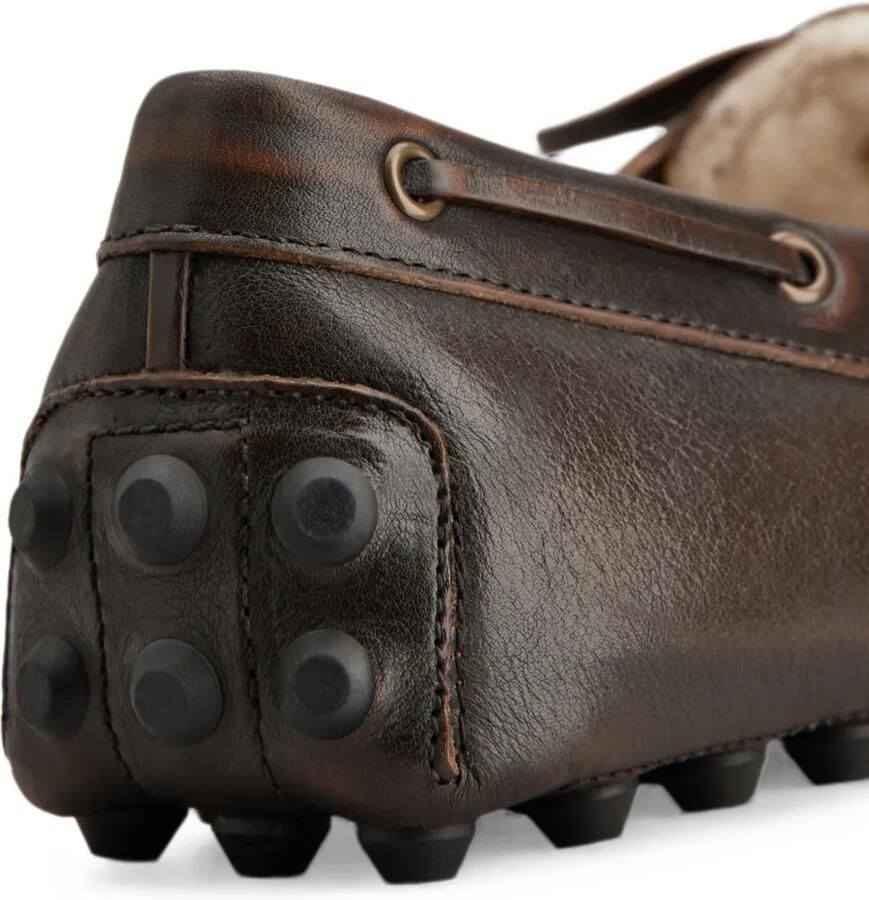 Tod's Gommino leren bootschoenen met lammy voering Bruin - Foto 2