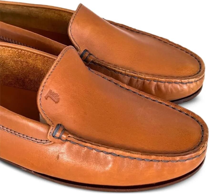 Tod's Gommino leren loafers met monogram-reliëf Bruin - Foto 2