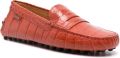 Tod's Gommino loafers met krokodillen-reliëf Oranje - Oranje