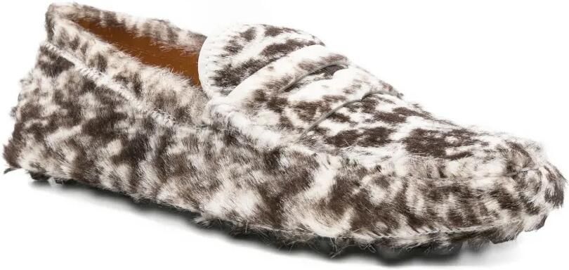 Tod's Gommino loafers met luipaardprint en ponyhaar Bruin - Foto 2