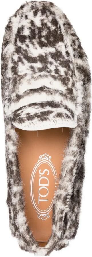 Tod's Gommino loafers met luipaardprint en ponyhaar Bruin - Foto 4
