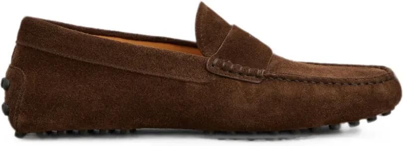 Tod's Gommino loafers met tekst Bruin