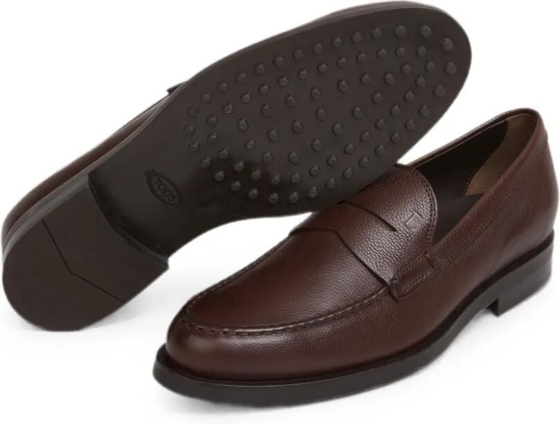 Tod's Gommino loafers van leer met textuur Bruin - Foto 2