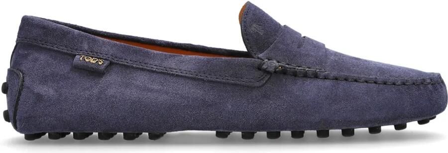 Tod's Gommino suède loafers met textuur Blauw