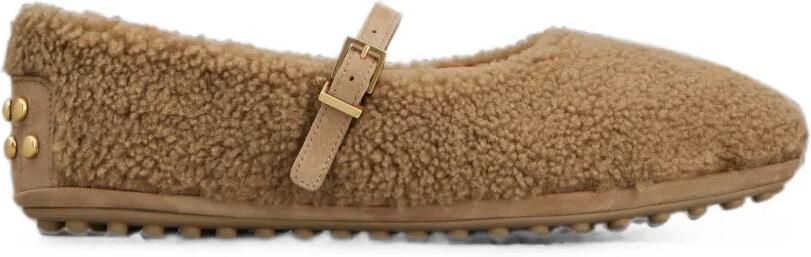 Tod's Lammy ballerina's met gespbandje Beige