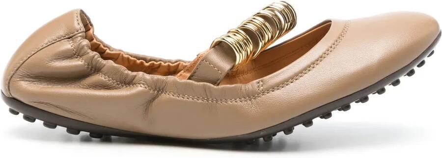 Tod's Leren ballerina's Bruin