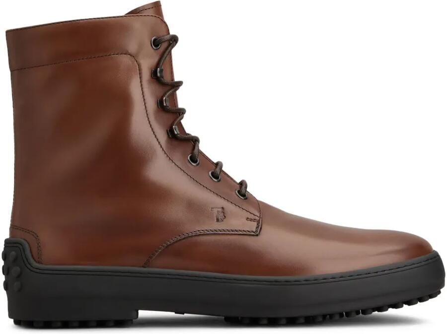 Tod's Leren combat boots Bruin